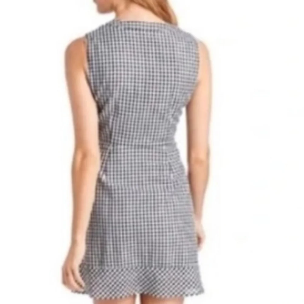 Vineyard VINES Sleeveless Black & White Gingham Tie-Waist Dress 16 - Picture 2 of 8